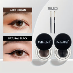 2 Pcs Gel Eyeliner Set Waterproof Long Lasting High Pigmented Smudge Proof
