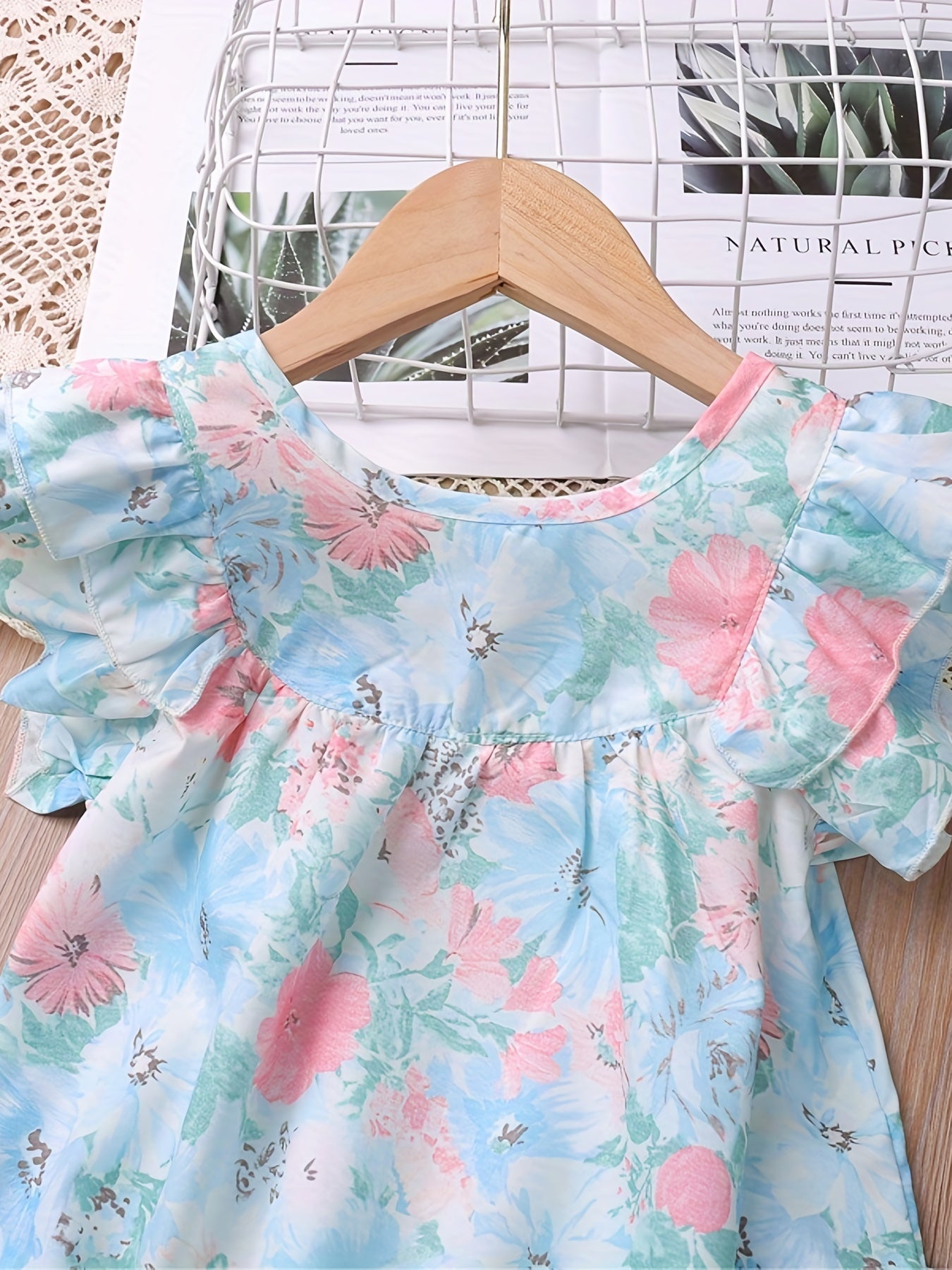 Floral Tank Top & Mesh Shorts Set for Girls