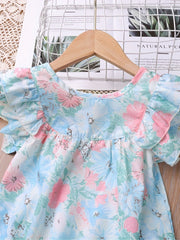 Floral Tank Top & Mesh Shorts Set for Girls