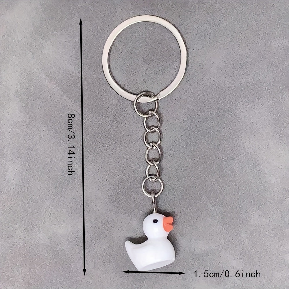 7pcs Duck Keychain Bag Pendant Resin Yellow Duck Accessories