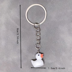 7pcs Duck Keychain Bag Pendant Resin Yellow Duck Accessories