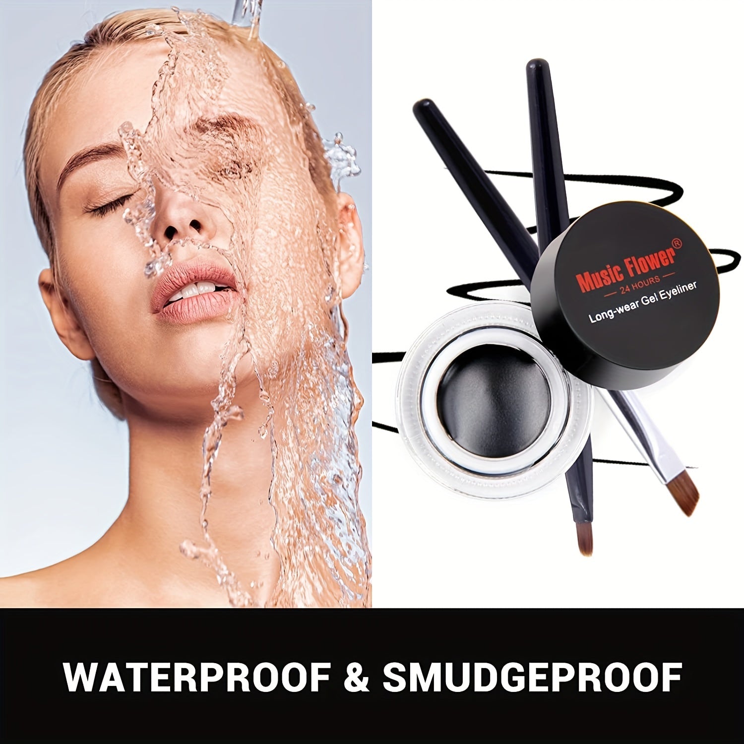 Waterproof Gel Eyeliner Cream Set with Brushes