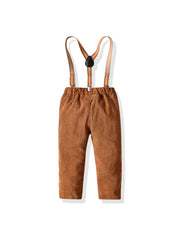 Boys Suspender Pants Elastic Waistband