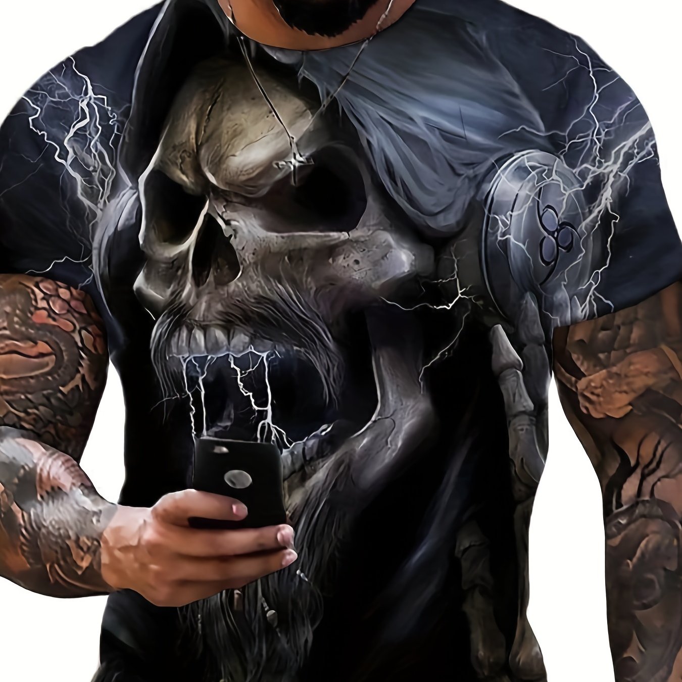 Men's Skeleton Graphic T shirt Casual 3D Print Tee