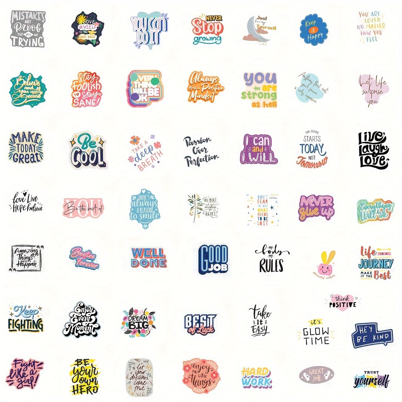 100pcs Motivational Quote Stickers for Teens, Laptop, Water Bottle, Luggage