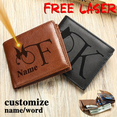 Custom Name Cowhide Wallet - Laser Engraved - Unique Gift