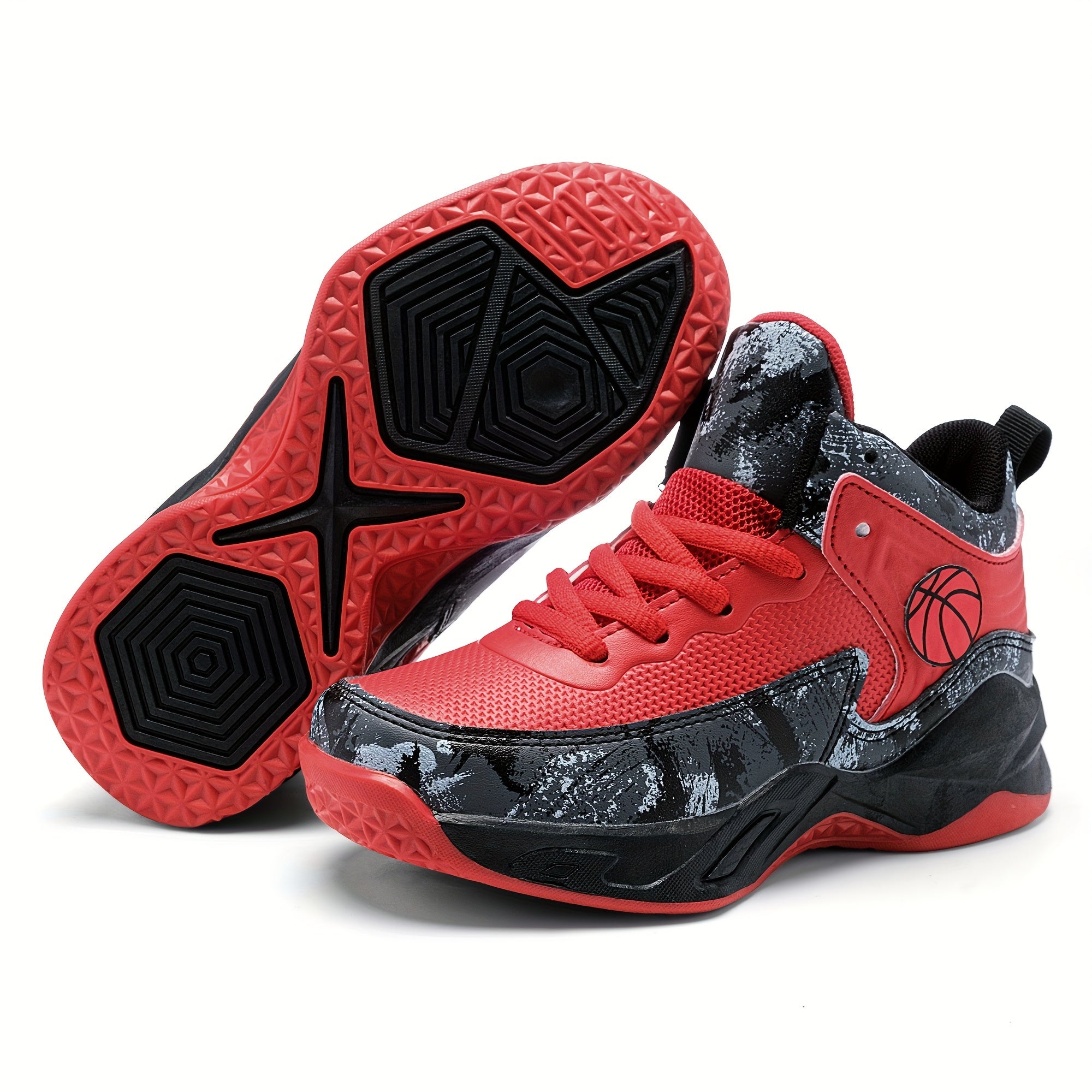 Boy's Knit Basketball Shoes Non Slip Sneakers