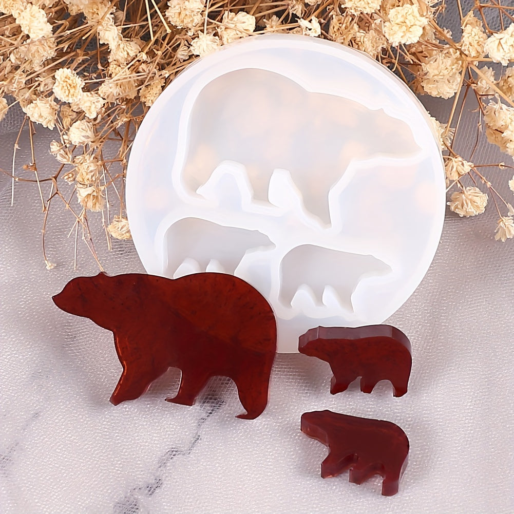 Animal Polar Bear Key Tag Epoxy Resin Mold for DIY Crafts