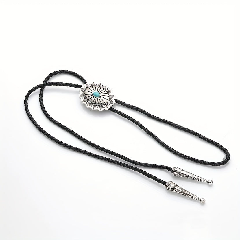 Men's Vintage Gemstone Braided Rope Tie