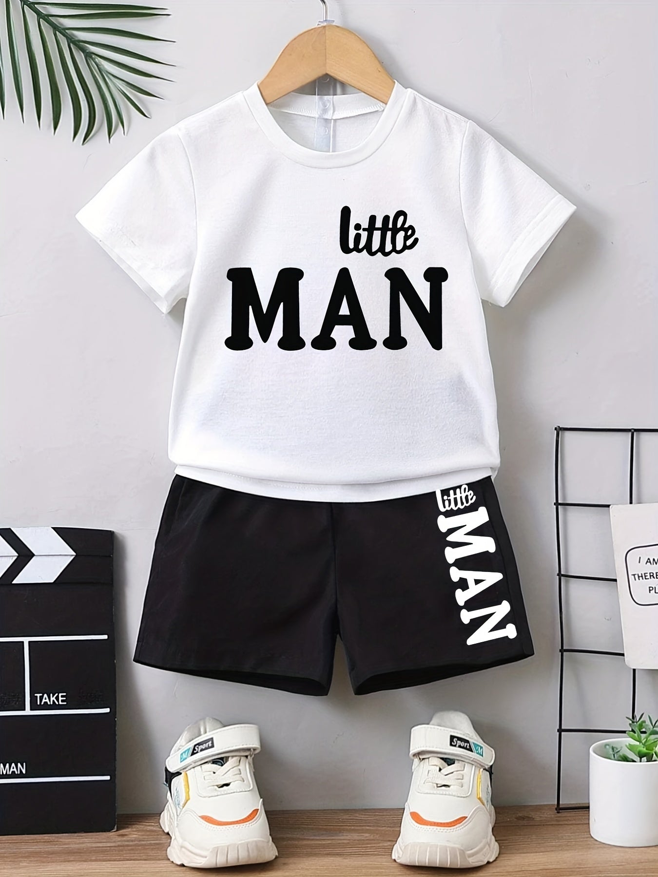 Boy's LITTLE MAN 2pc T-shirt & Shorts Set