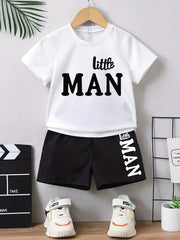 Boy's LITTLE MAN 2pc T-shirt & Shorts Set