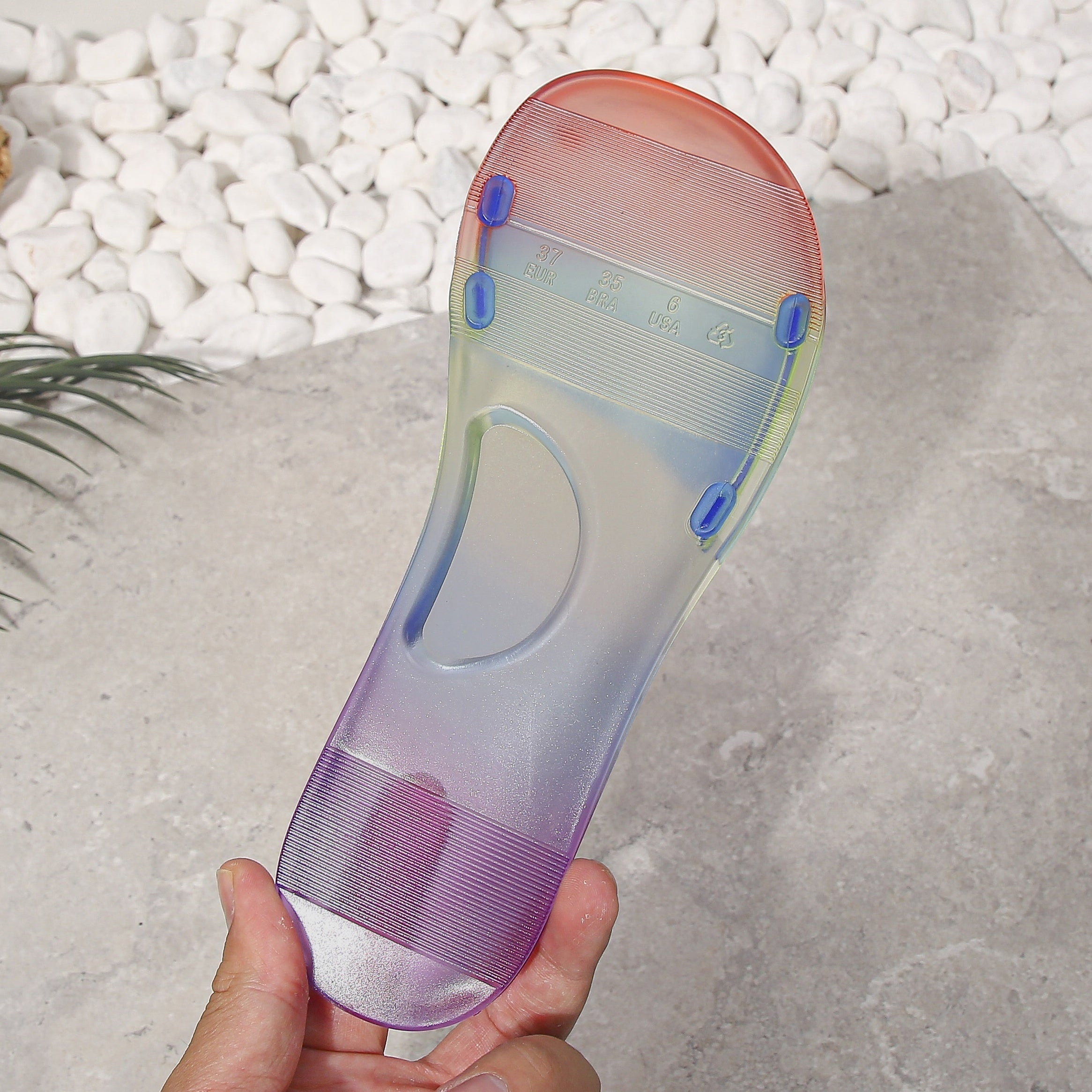 Colorful Jelly Slide Sandals Open Toe Flat Summer Shoes Lightweight