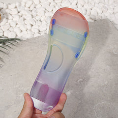 Colorful Jelly Slide Sandals Open Toe Flat Summer Shoes Lightweight