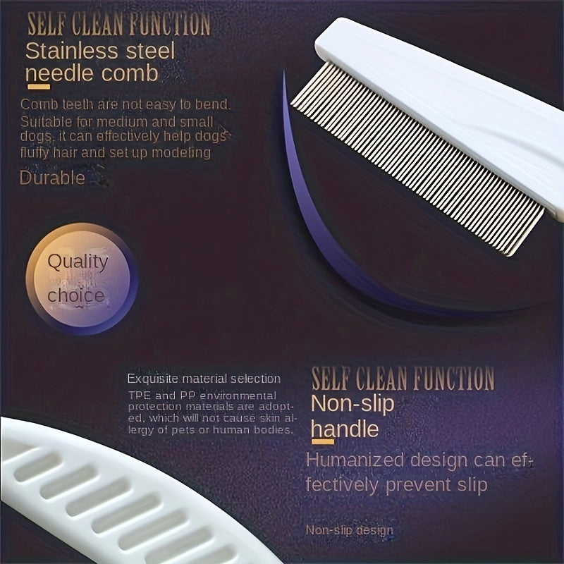 Cat & Dog Flea Removal Comb - Pet Hair & Lint Cleaner