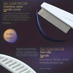 Cat & Dog Flea Removal Comb - Pet Hair & Lint Cleaner