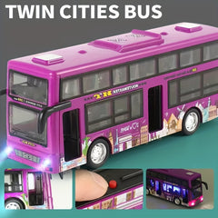 Inertia Toy Car Double Decker Bus Model Sound And Light
