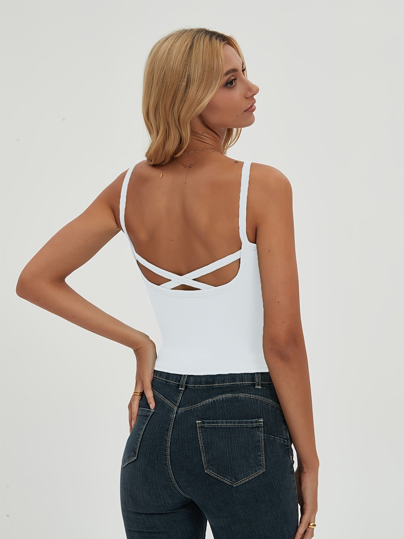 Spaghetti Strap Cami Top Sleeveless Summer Women's Clothing