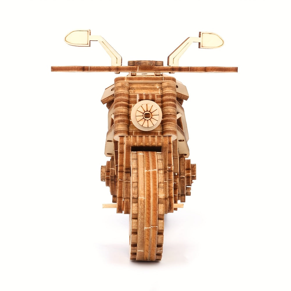 Wooden Motorcycle Model Kit 3D Puzzle Creative Play Holiday Birthday Gift