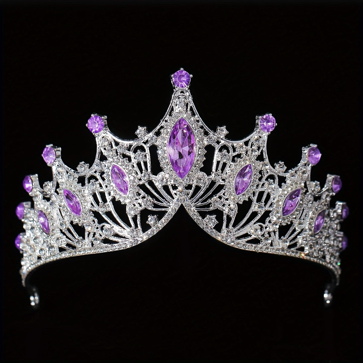 Bridal Rhinestone Crystal Crown Queen Tiara Head Jewelry