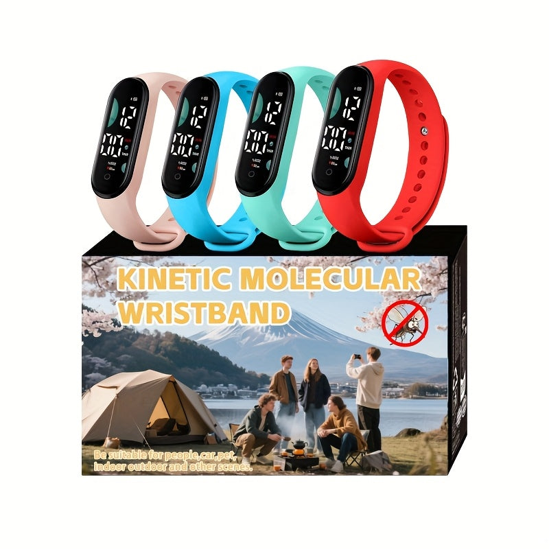 4pcs Set Touch Screen LED Sports Watch Men's Women's Outdoor Wristband