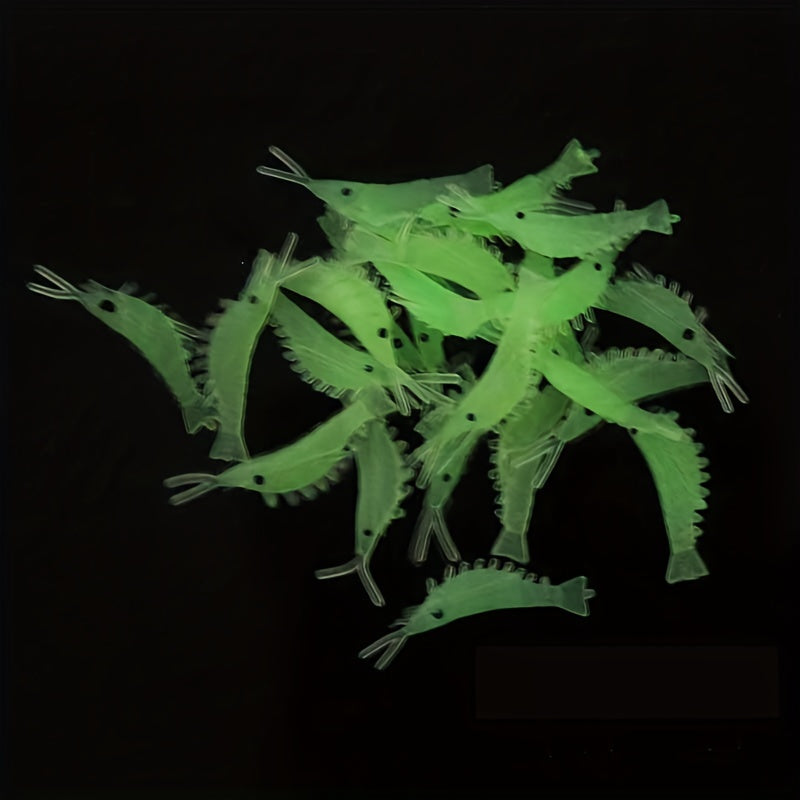 50pcs Luminous Shrimp Baits Night Fishing Soft Lure Ice Fishing Tackle