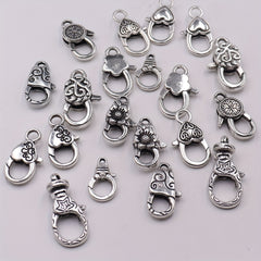 20pcs Mixed Ancient Silvery Alloy Lobster Clasp DIY Materials