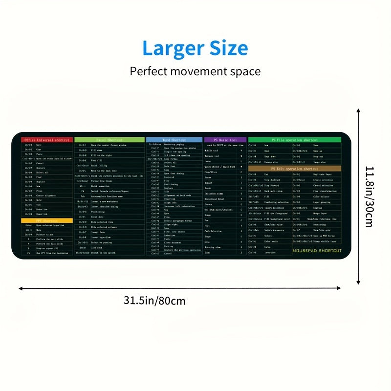 Multi-language Extra Large Mouse Pad 80X30cm Non Slip Rubber Base