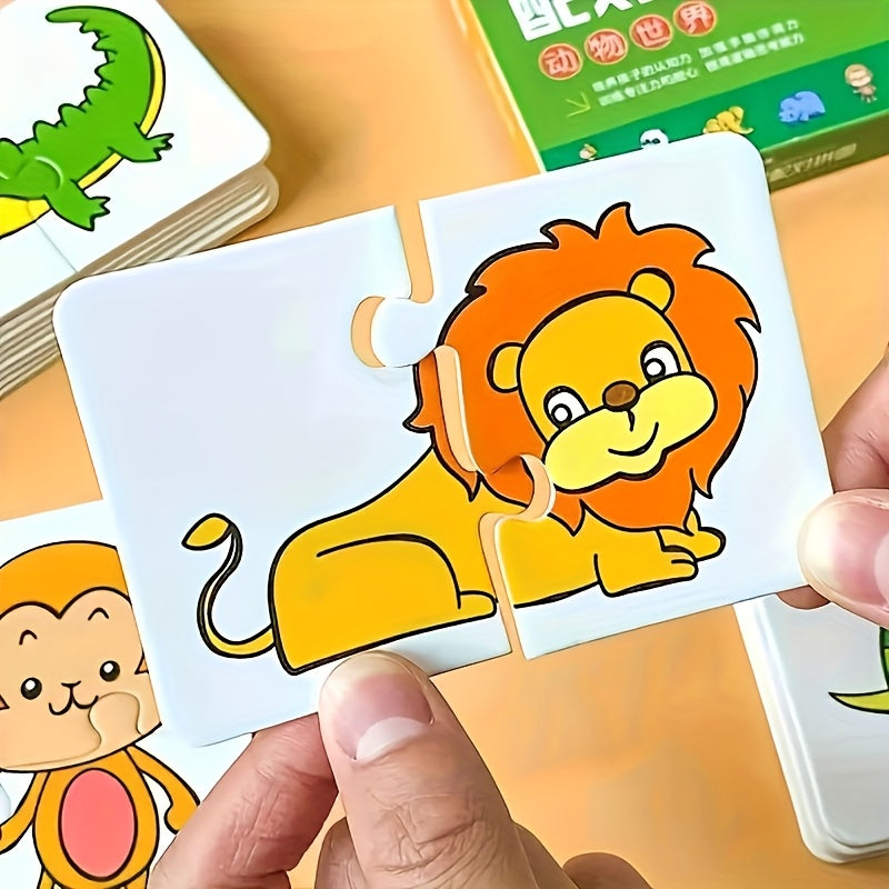 16pcs Educational Puzzle Set Animals Vehicles Fruits & Vegetables Theme