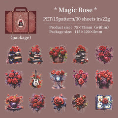 30 Pet Flower Vase Journal Collage Stickers DIY Photo Album Decoration