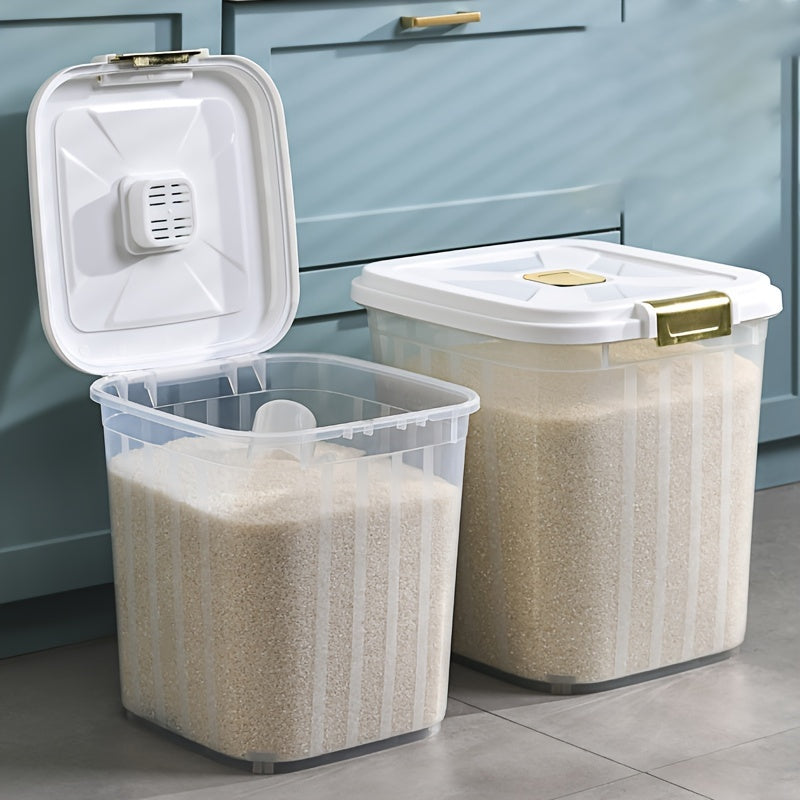 1PC Grain Storage Container Transparent Rice Bucket Pet Food Storage Box
