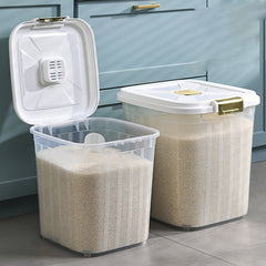1PC Grain Storage Container Transparent Rice Bucket Pet Food Storage Box