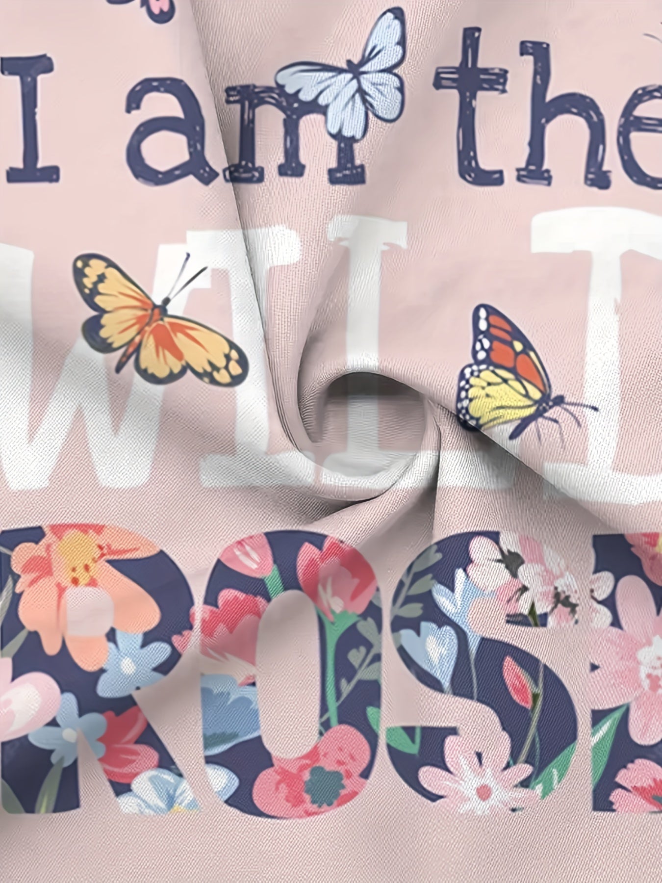 Girls boys WILD ROSE Graphic Short Sleeve T shirt Summer Sports