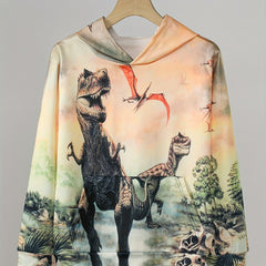 Boys Dinosaur 3D Print Hooded Sweatshirt