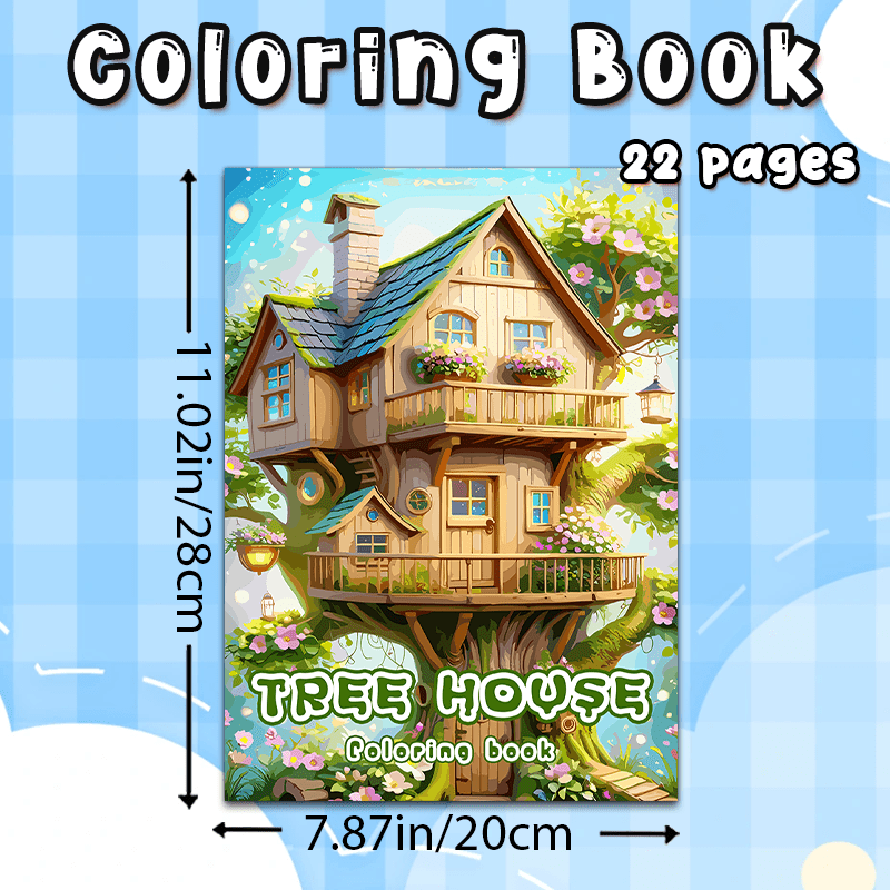 TREE HOUSE Adult Coloring Book - Perfect Gift for Christmas, Birthdays, Friends