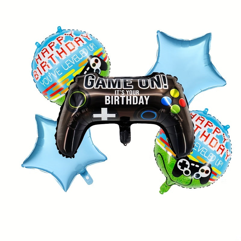 5pcs Game Theme Decorative Balloons Birthday Party Handle Balloons