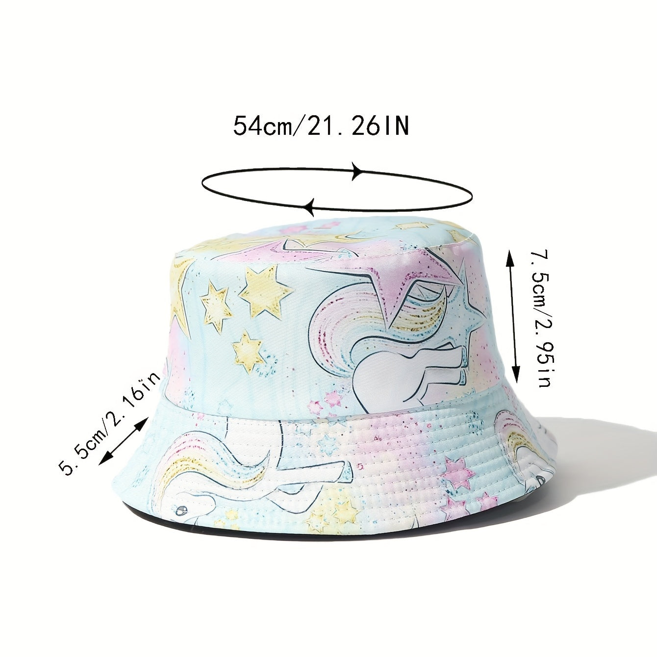 Children's Sunshade Bucket Hat With Unicorn Pattern