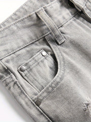 Boys Ripped Jeans Denim Pants Straight Cut Jeans For Spring And Autumn
