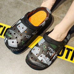 Women's Printed Clogs Comfy Hollow Out Non Slip Quick Drying Slides Shoes