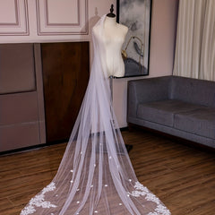 1 Tier Wedding Bridal Veil With Comb Cathedral Bride Shawl Tulle Cape Soft Mesh