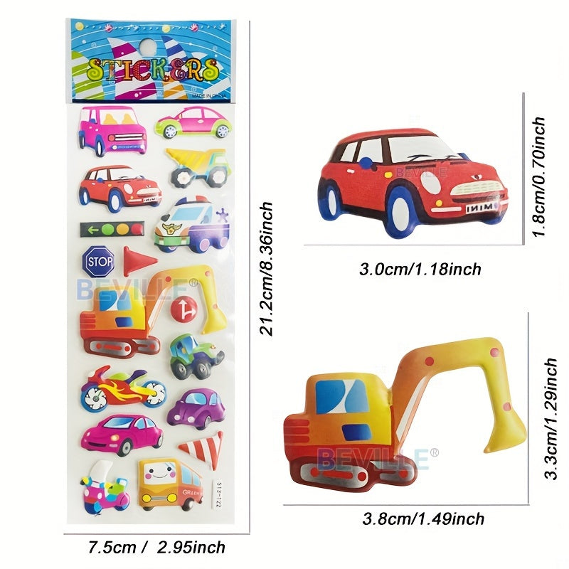 Small Vehicle Truck Stickers for Birthday Party Favors and Scrapbooking