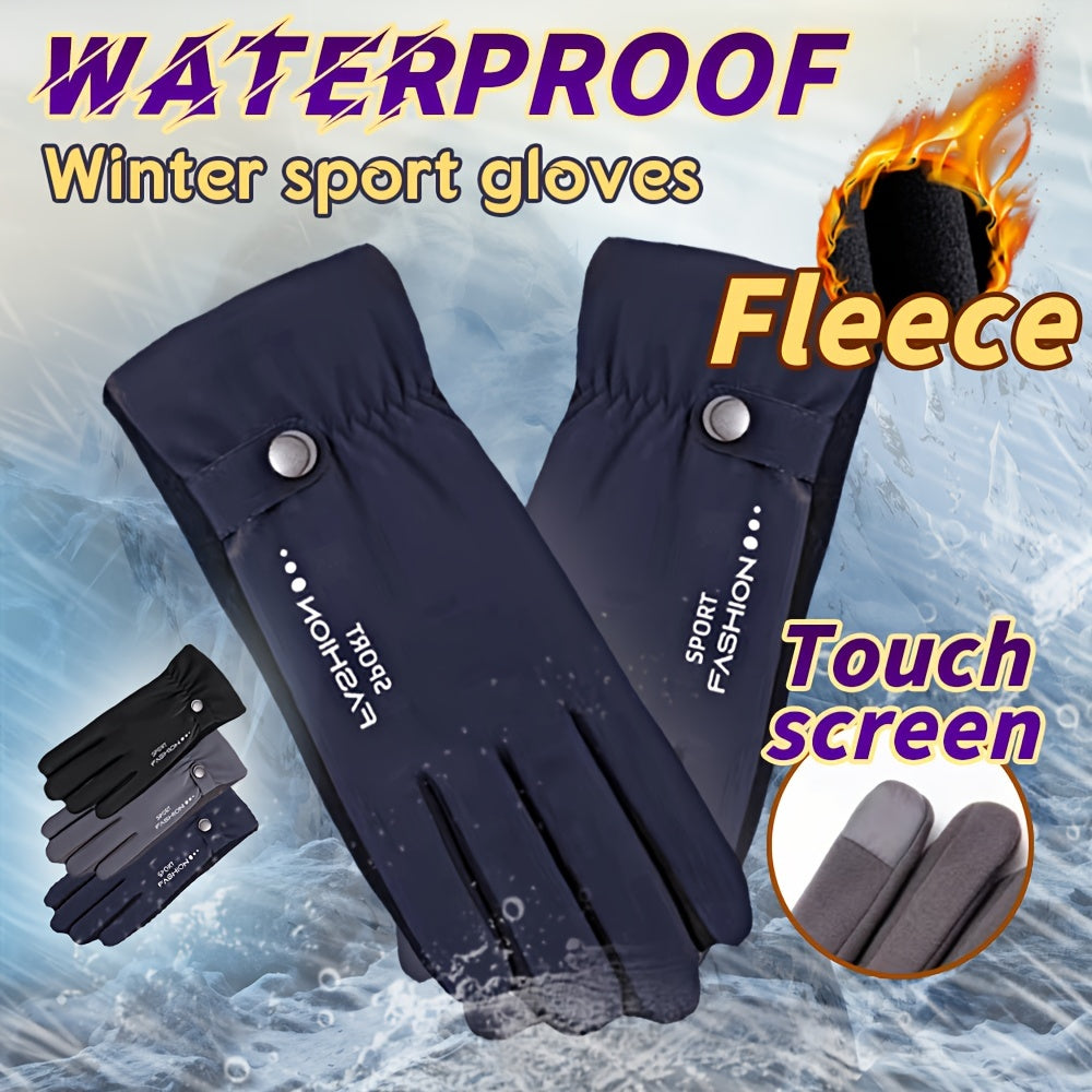 Winter Fleece Lined Warm Gloves Touch Screen Anti Slip Waterproof Thermal