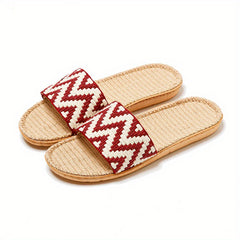 Women's Lightweight Flat Slides Single Band Sweat Absorption Shoes