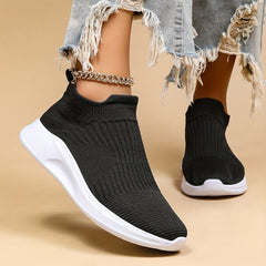 Women's Breathable Knit Sneakers Lightweight Slip On Shoes
