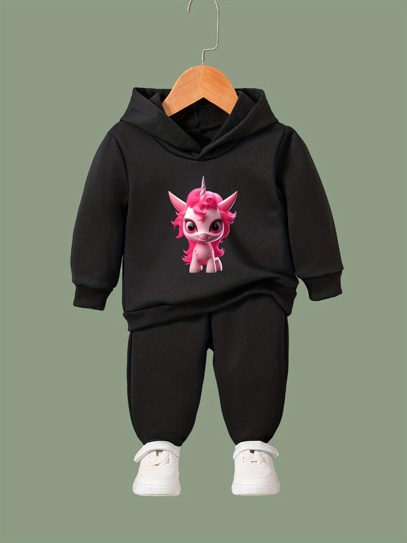 Unicorn Print Hoodies Pants Set for Girls Boys