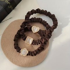 6pcs Opal Vintage Hair Ties High Elastic Hair Rope Flower Head Band