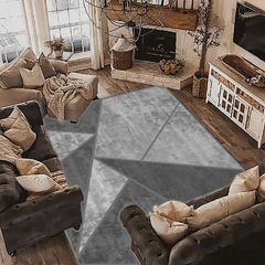 Large Geometric Washable Carpet - Anti-Skid, Waterproof, Antifouling