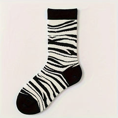 5 Pairs Cartoon Print Socks Women's Mid Tube Stockings