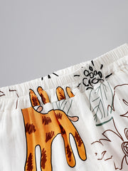 Boys Animal Print Elastic Waist Pants