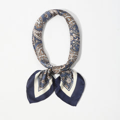 Vintage Square Scarf Satin Silk Shawl Bandana Paisley Print Head Wraps