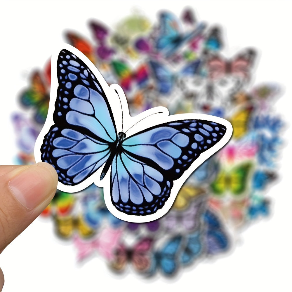 50pcs Butterfly Stickers Laptop Phone Skateboard DIY Notebooks Scrapbooks
